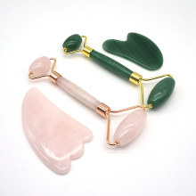 High Quality Anti Aging Golden Stick Face Lift Green Pink Rose Quartz Electric Facial Vibrating Jade Roller